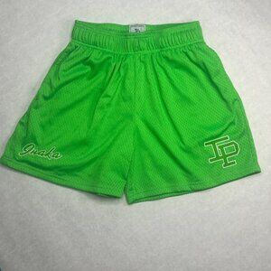 Inaka Power Green Mesh Shorts With Elastic Waistband & TP Logo Design  small